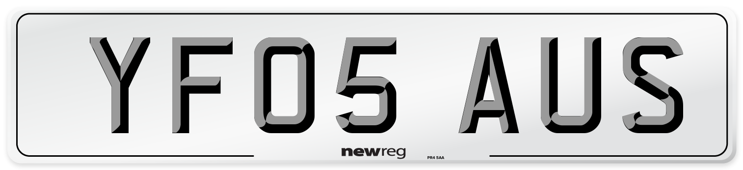 YF05 AUS Number Plate from New Reg
